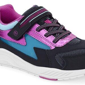 NWT Stride Rite Toddler Lighted Cosmic Black/Pink Sneaker, Size 8M